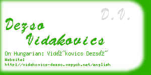 dezso vidakovics business card